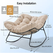 outdoor papasan rocking chair 450 lbs oversized comfy patio