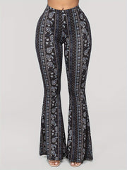 paisley casual flared pants high waisted taboo