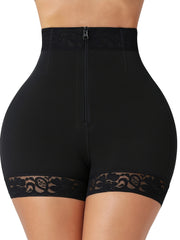 women front zipper lifter shorts high waist curve