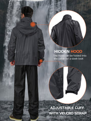 waterproof raincoat set mens windproof jacket pants