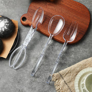 1 pair transparent plastic salad scissors reusable