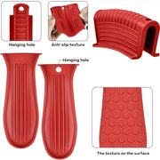 set 4 silicone heat resistant handle covers handle