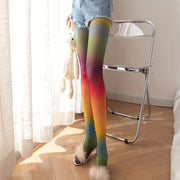 1 pair new gradient black stockings female personality