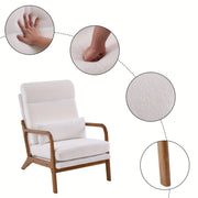 high back century modern accent chair soild wood padding