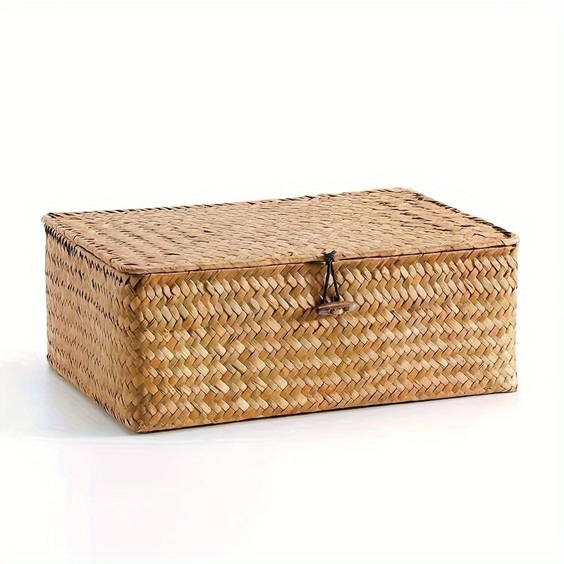 hand home woven storage blue storage box shelf