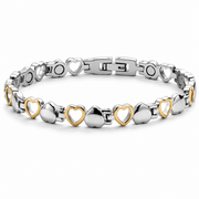 pure copper bracelet women two tone silver golden