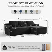 l shaped cloud sofa 3 seater corduroy sectional couch