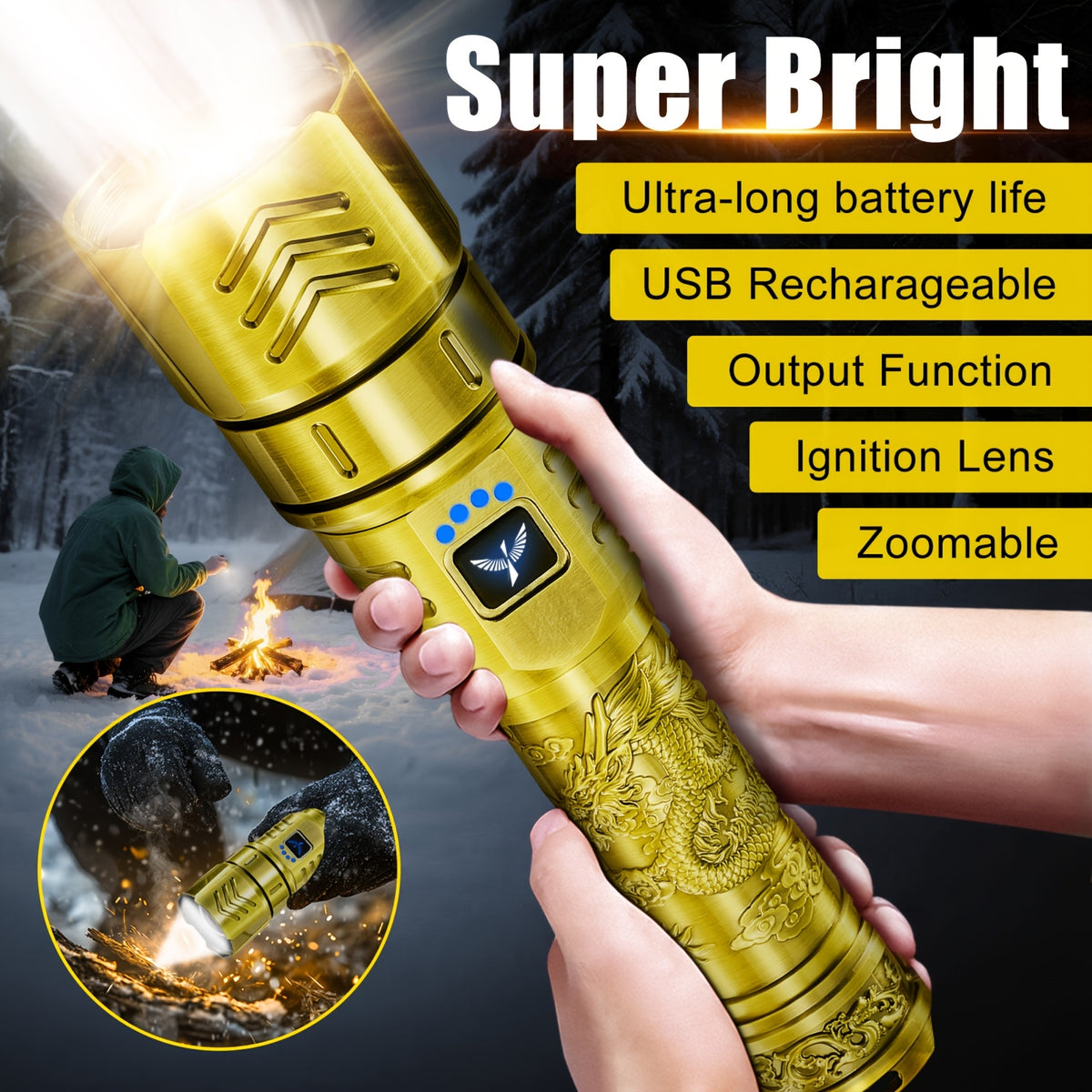 skyfire led high brightness pattern flashlight
