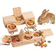 interactive wooden rabbit toys n treats