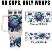 set 2 creative sea turtle pattern detachable cup stickers