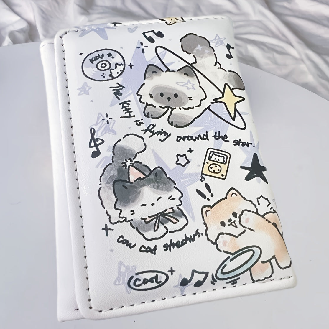 kitten star trifold wallet couple style large