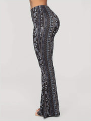 paisley casual flared pants high waisted taboo