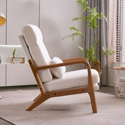 high back century modern accent chair soild wood padding