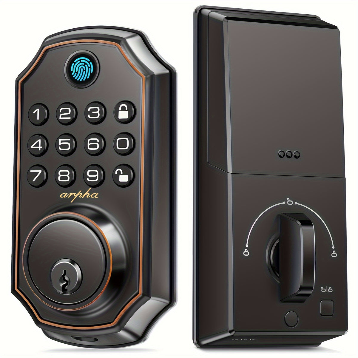 keyless smart door lock fingerprint handle door