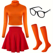 women complete retro costume turtleneck outfit