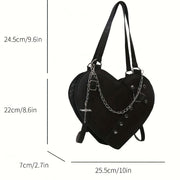 women gothic y2k punk shaped shoulder bag rivet