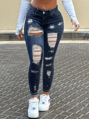 womens distressed skinny jeans stretch denim