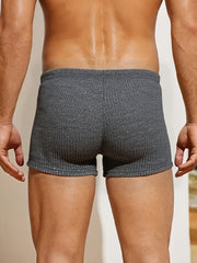 mens ribbed knit athletic shorts elastic