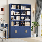 fultru bookshelf bookcase doors 6 tier large