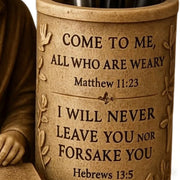 pen holder bible verse vintage enamel statue suitable