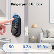 keyless smart door lock fingerprint handle door