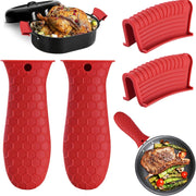 set 4 silicone heat resistant handle covers handle