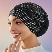 womens fashionable encrusted headscarf hat hat