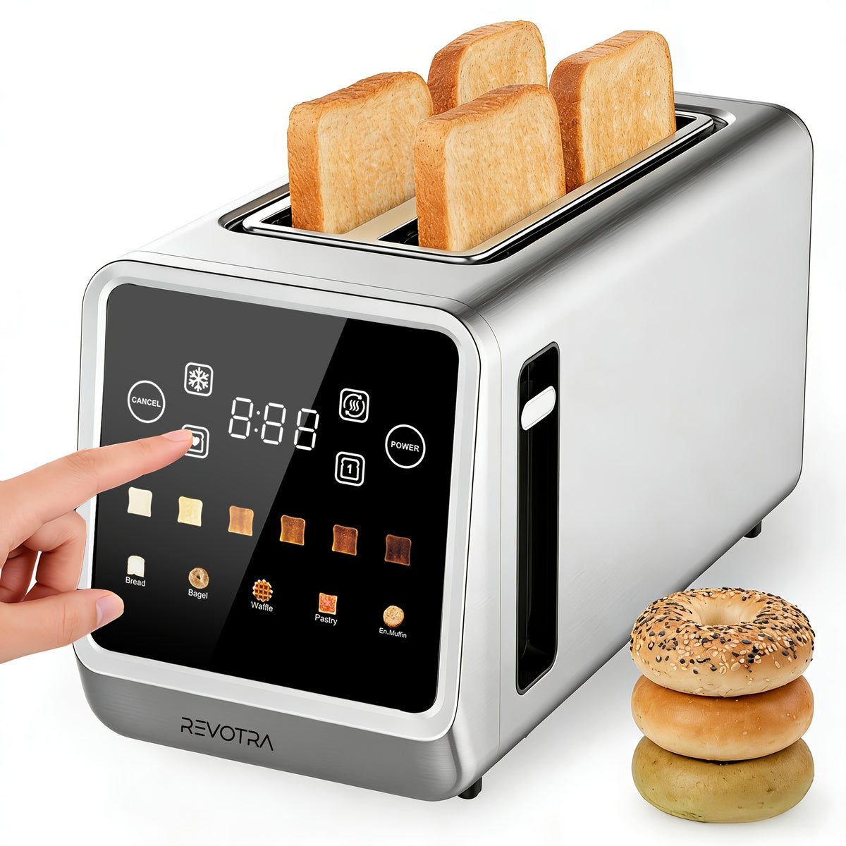long slot toaster 4 led display 1