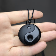 obsidian yin yang bagua pendant | temu Temu