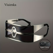 viuirnka mens fashion glasses cyberpunk metal wraparound