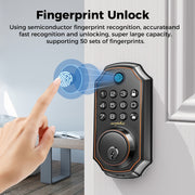 keyless smart door lock fingerprint handle   door