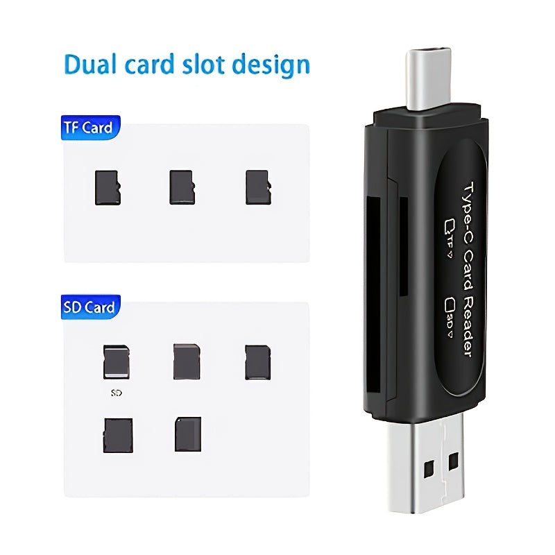 usb card reader 4in1 type c usb a   hc card adapter dual