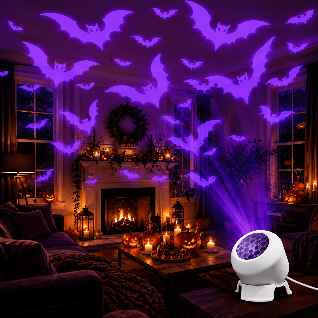 dynamic bat projector light usb powered 360 rotatable