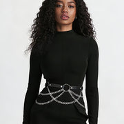 punk gothic style chain dark style cross layered chains