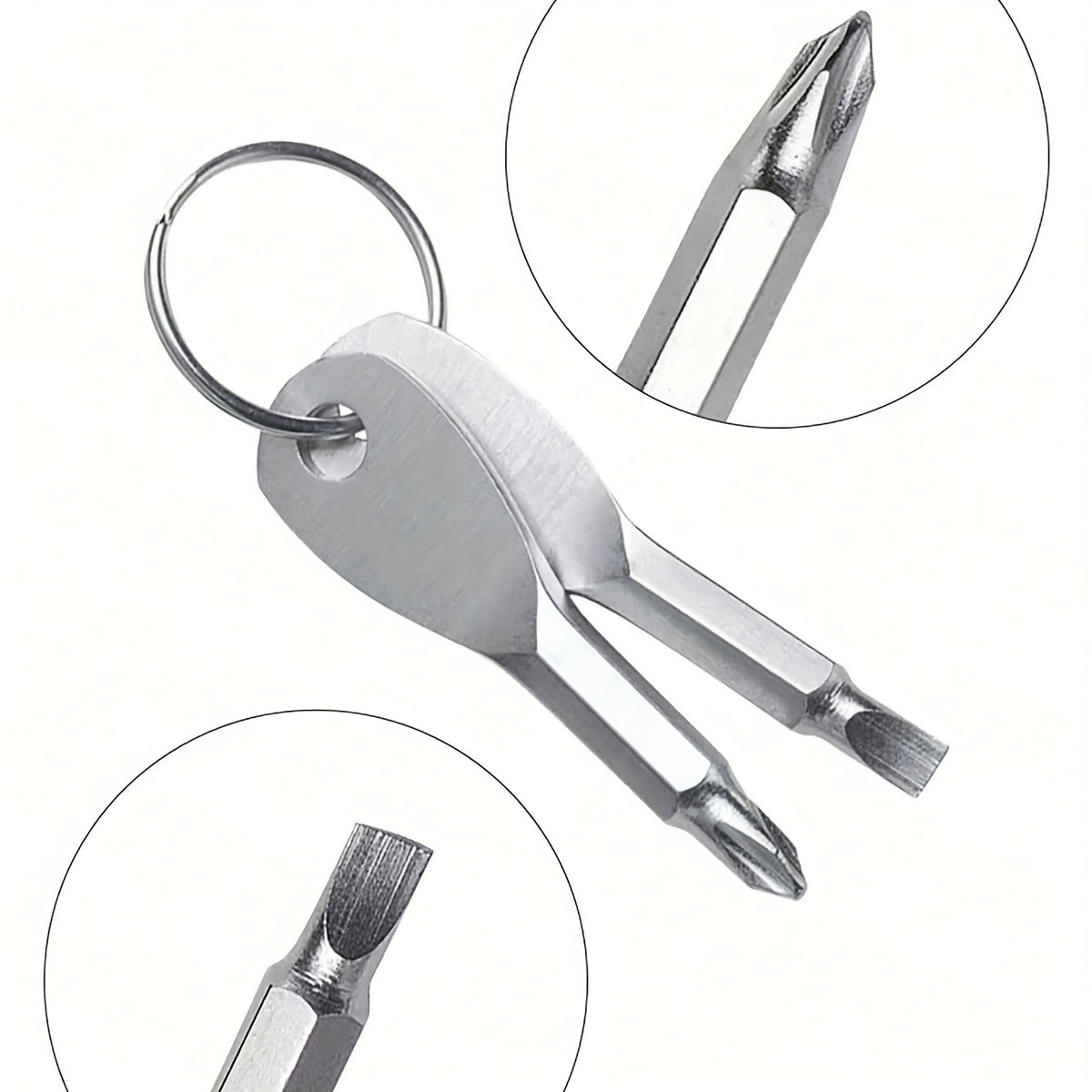 mini keychain screwdriver flathead phillips 2 in 1 portable