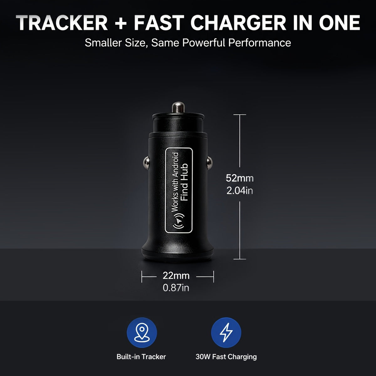 30w car charger gps   usb type c continuous tracking