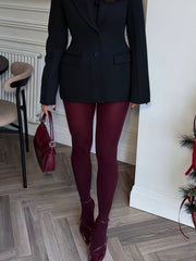 womens burgundy matte velvet leggings high elastic retro