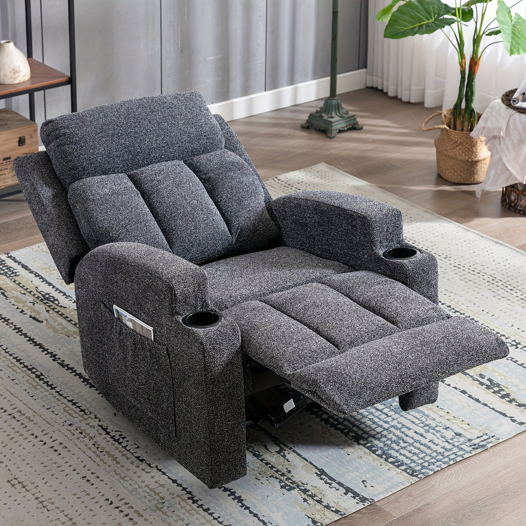 manual recliner chair massage heat ergonomic