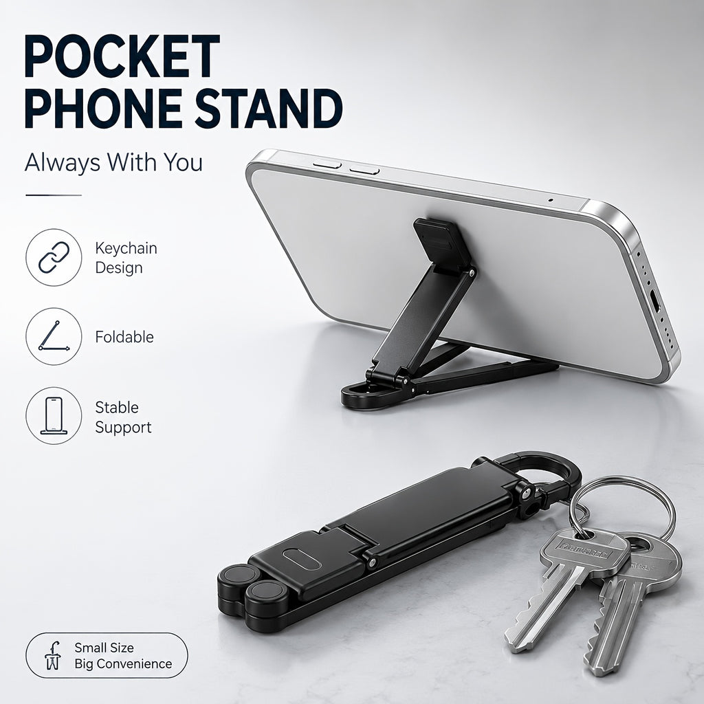 portable foldable mini key chain phone stand built