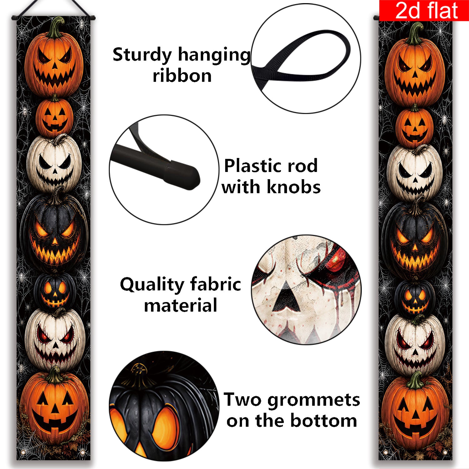 2d flat 2d flat banner 2pcs halloween front door porch logo