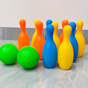 large bowling toy set 10 bottles 2 balls sports toy set