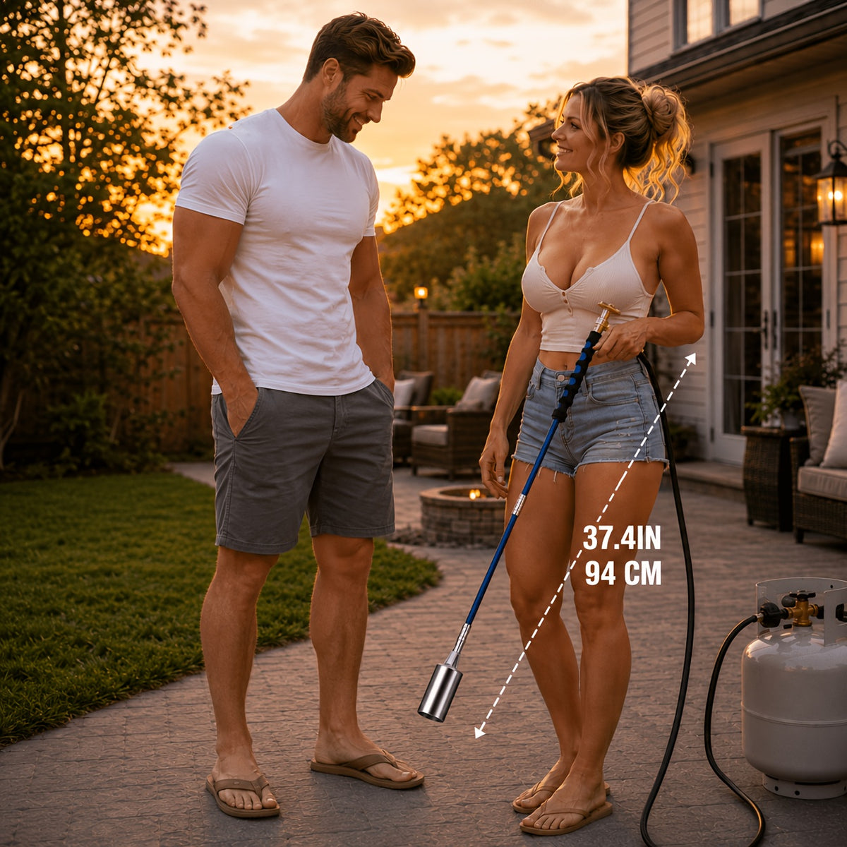 heavy duty propane torch   burner kit long handle hose