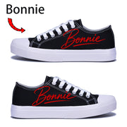 signature unisex couple shoes white low top black