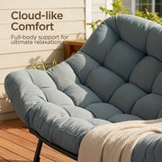 oversized double papasan rocking chair large curved seat