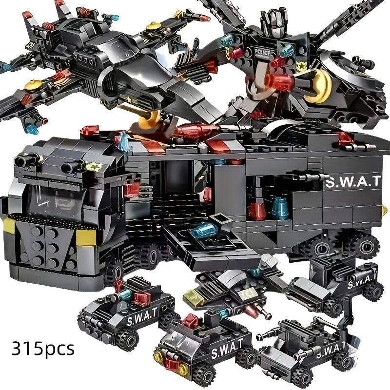 315pcs   vehicle building blocks swat robot car
