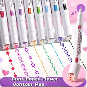 floral outline pen curve pen handcraft curve shaped floral