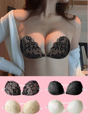 1 pair lace stick bras gathered push bras invisible self
