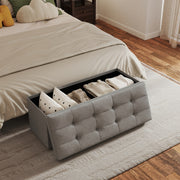 leather linen   storage bench padded   storage