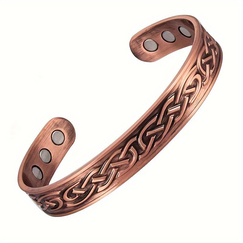bracelet made adjustable magnetic red copper showcasing a