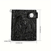 skull gothic chain wallet faux leather punk bifold halloween